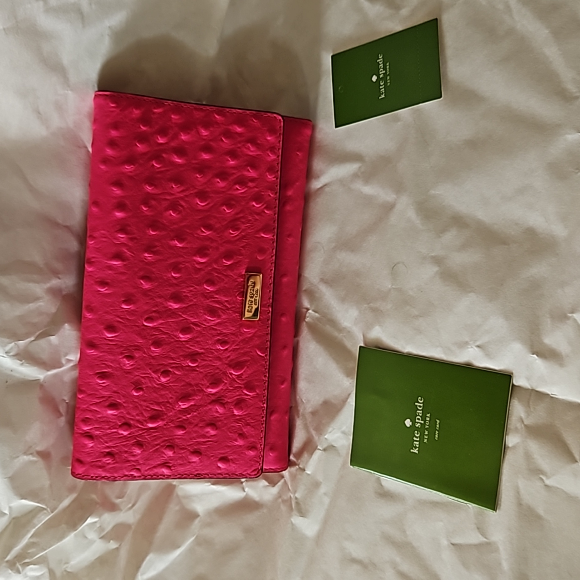 Kate Spade Phoenix Riverside Street Ostrich Wallet Nwt